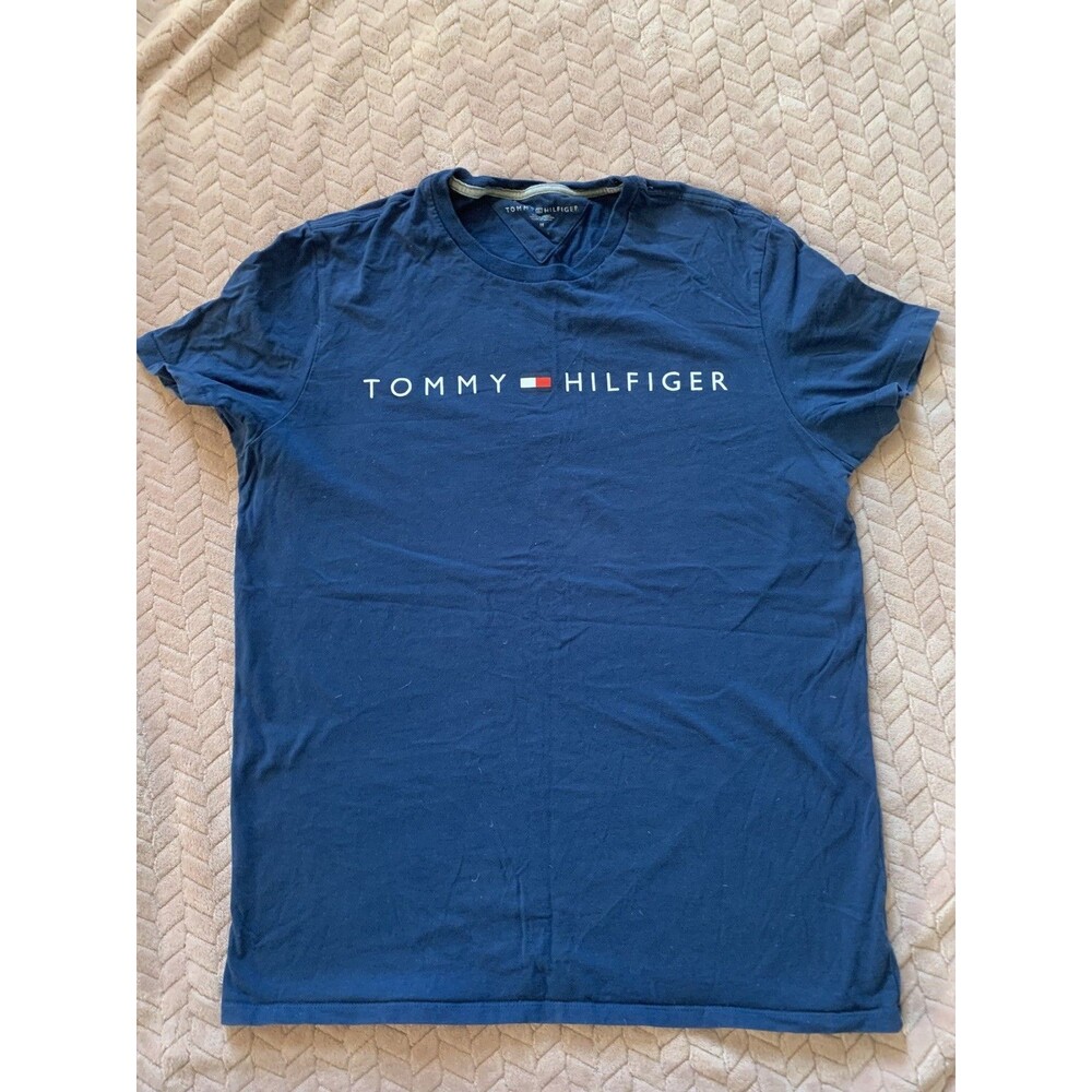 Tommy Hilfiger T Shirt Unisex Size Medium Blue Casual Short Sleeve